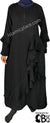 Black - Mahira Style Abaya with Ruffles by BintQ - BQ57