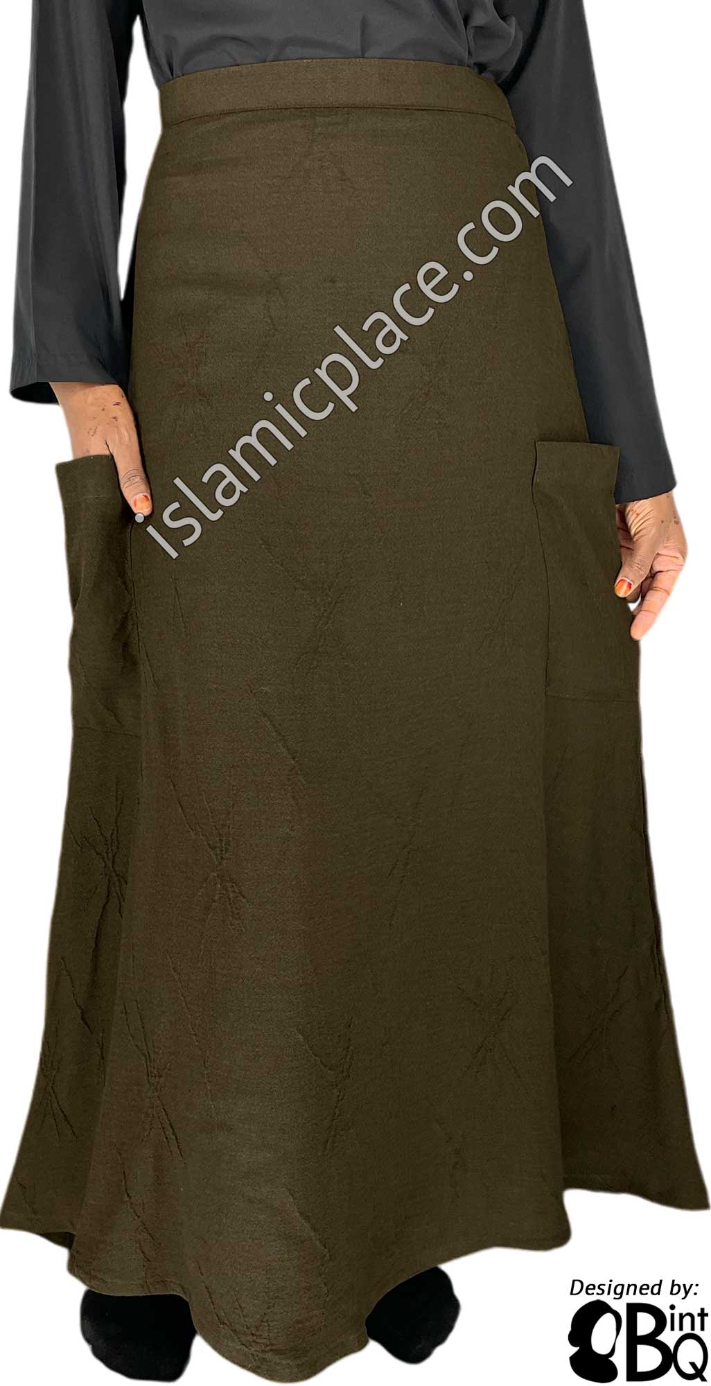 Taupe Olive - Jenna Style Desinger Skirt by BintQ - BQ236