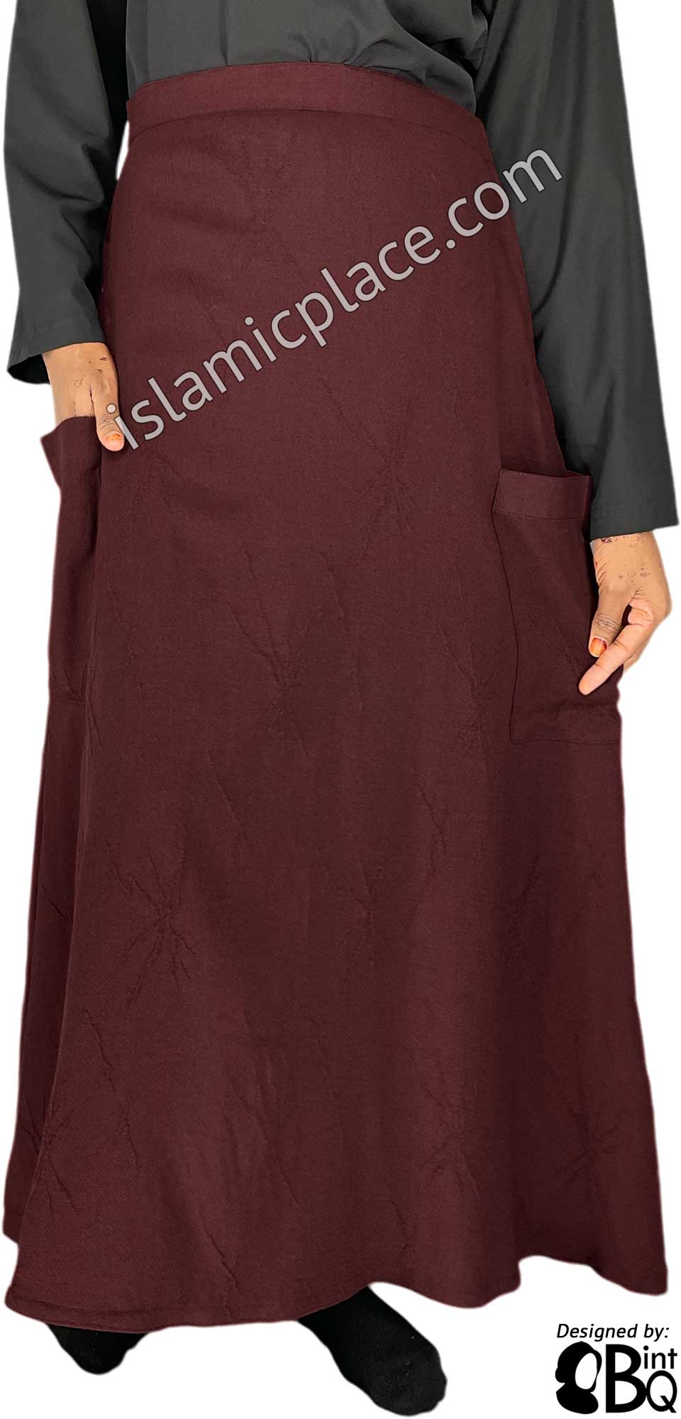 Burgundy - Jenna Style Desinger Skirt by BintQ - BQ236