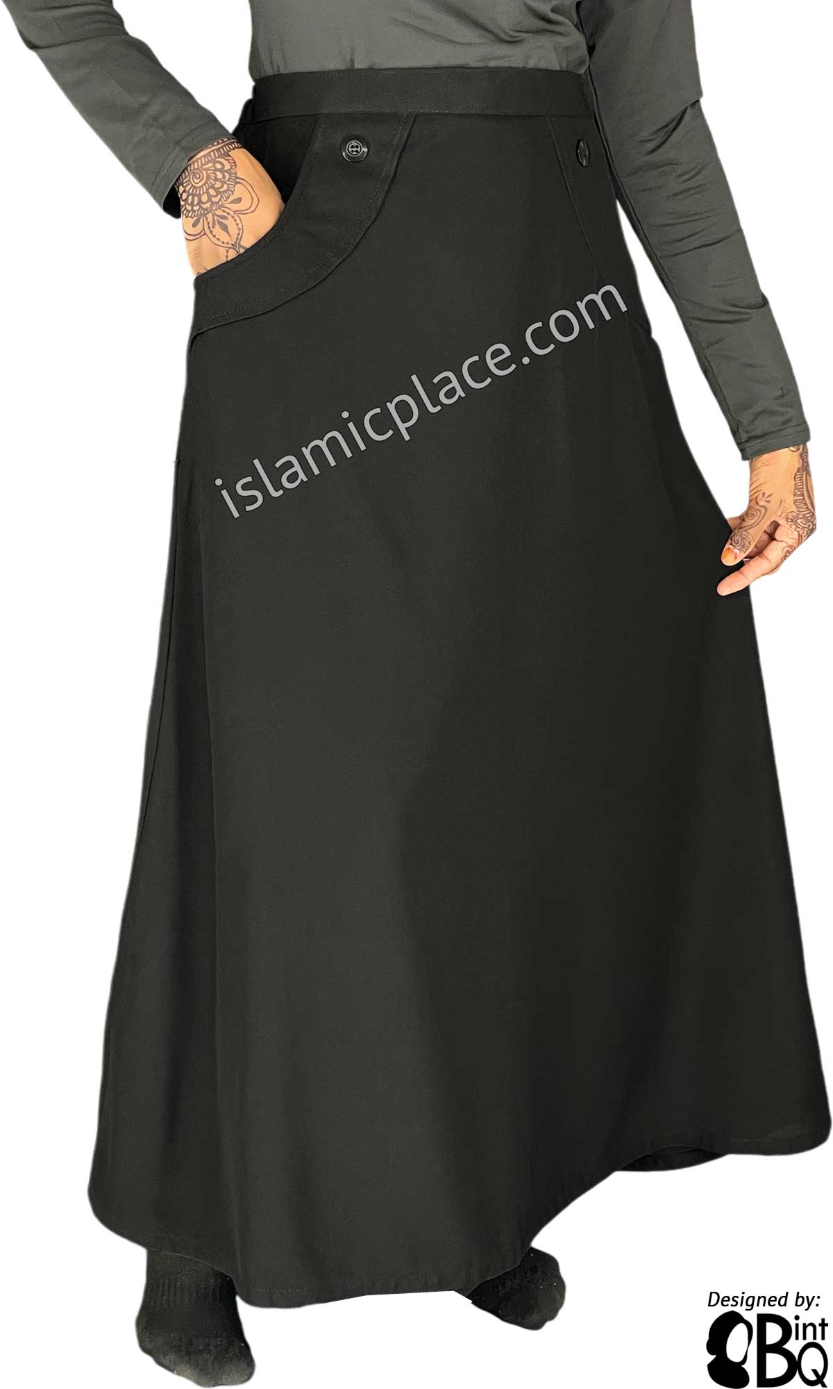 Black - Esma Style Desinger Skirt by BintQ - BQ217