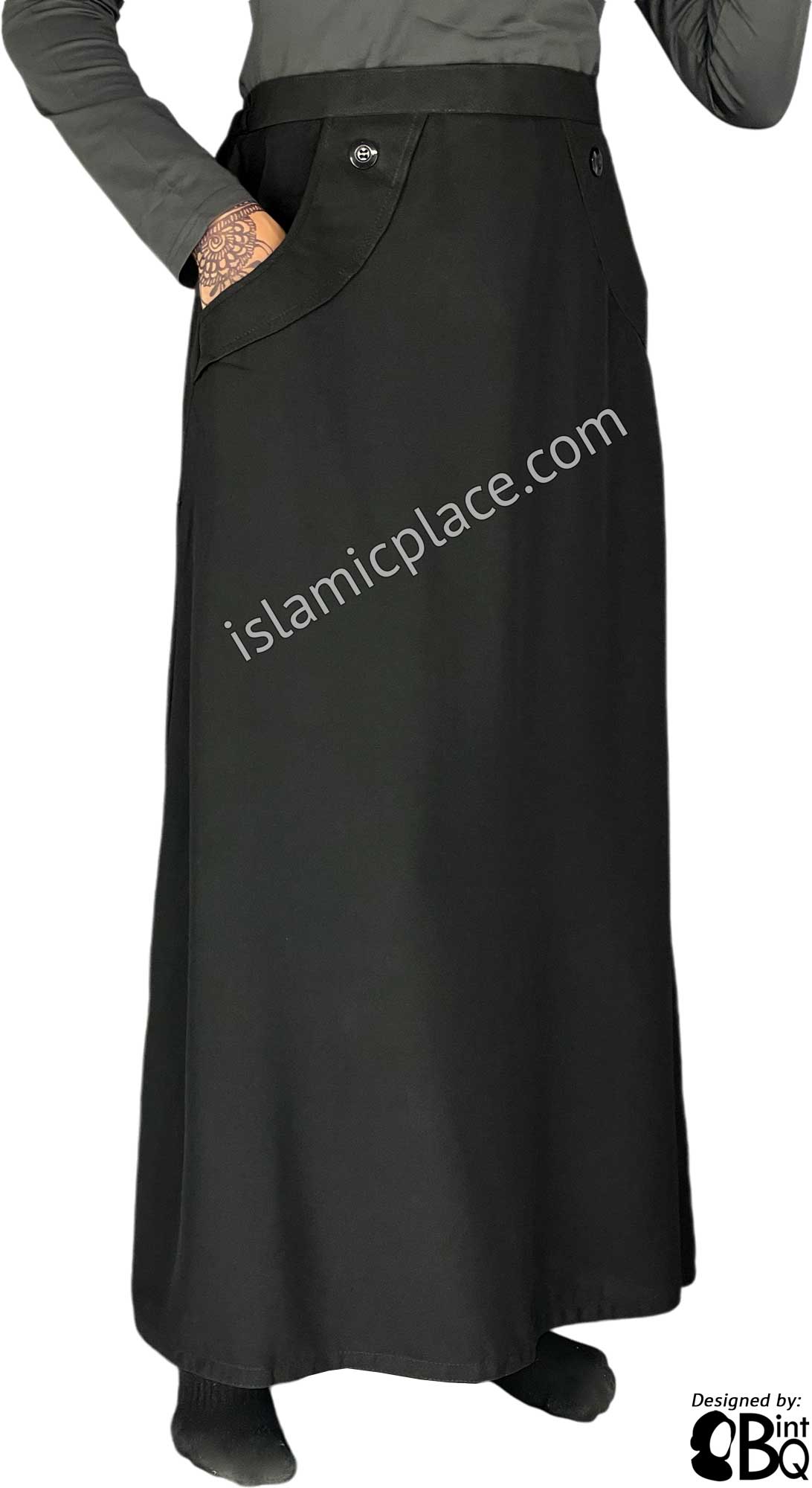 Black - Esma Style Desinger Skirt by BintQ - BQ217