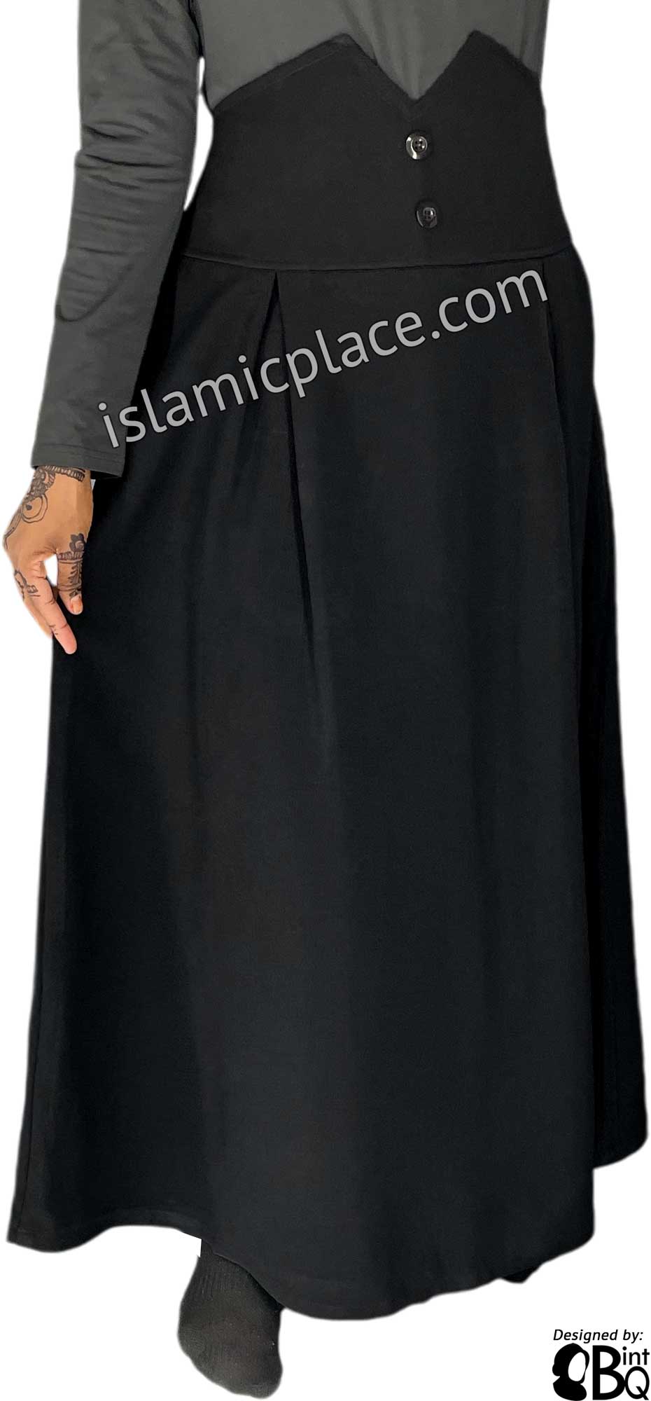 Black - Nasirah Style Desinger Skirt by BintQ - BQ231