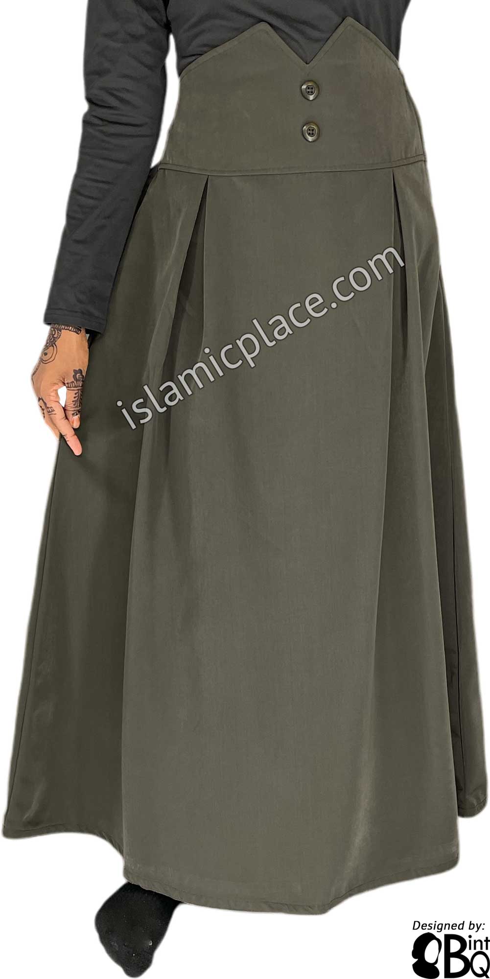 Olive - Nasirah Style Desinger Skirt by BintQ - BQ231