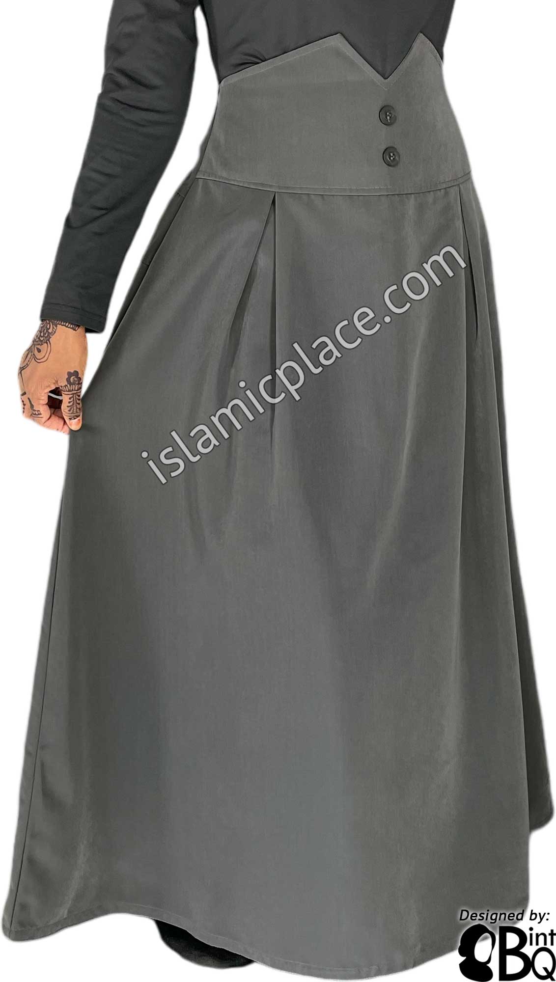 Gray Steel - Nasirah Style Desinger Skirt by BintQ - BQ231