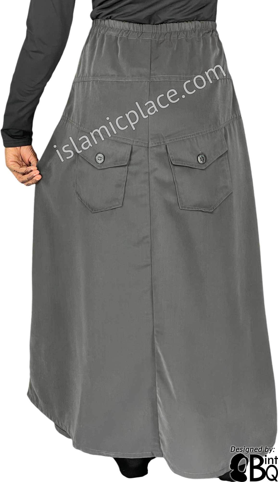 Gray Steel - Nasirah Style Desinger Skirt by BintQ - BQ231