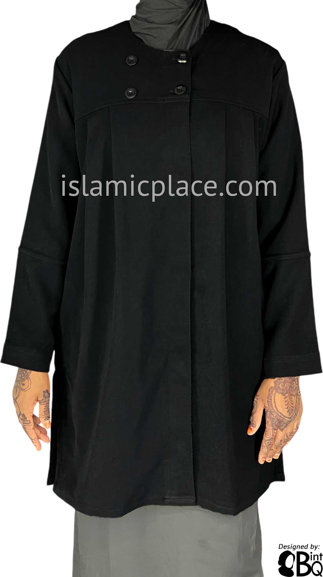 Black - Sadika Style Kameez Tunic Top by BintQ - BQ230