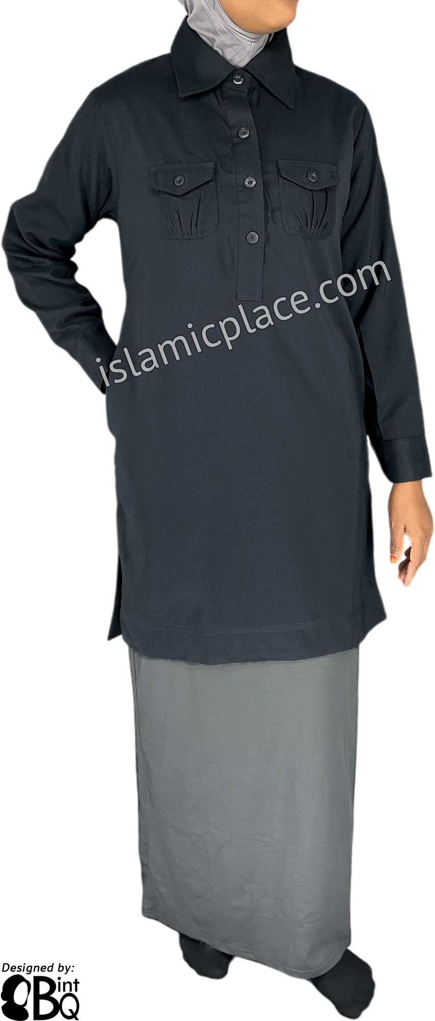 Midnight Navy - Zaina Style Kameez Tunic Top by BintQ - BQ244