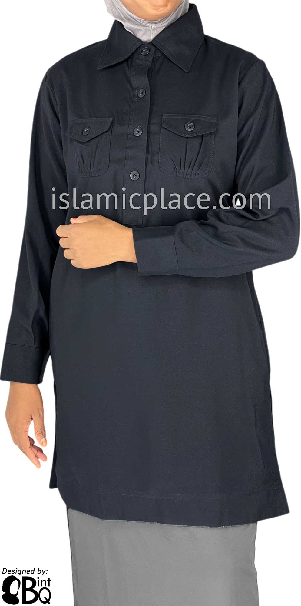 Midnight Navy - Zaina Style Kameez Tunic Top by BintQ - BQ244