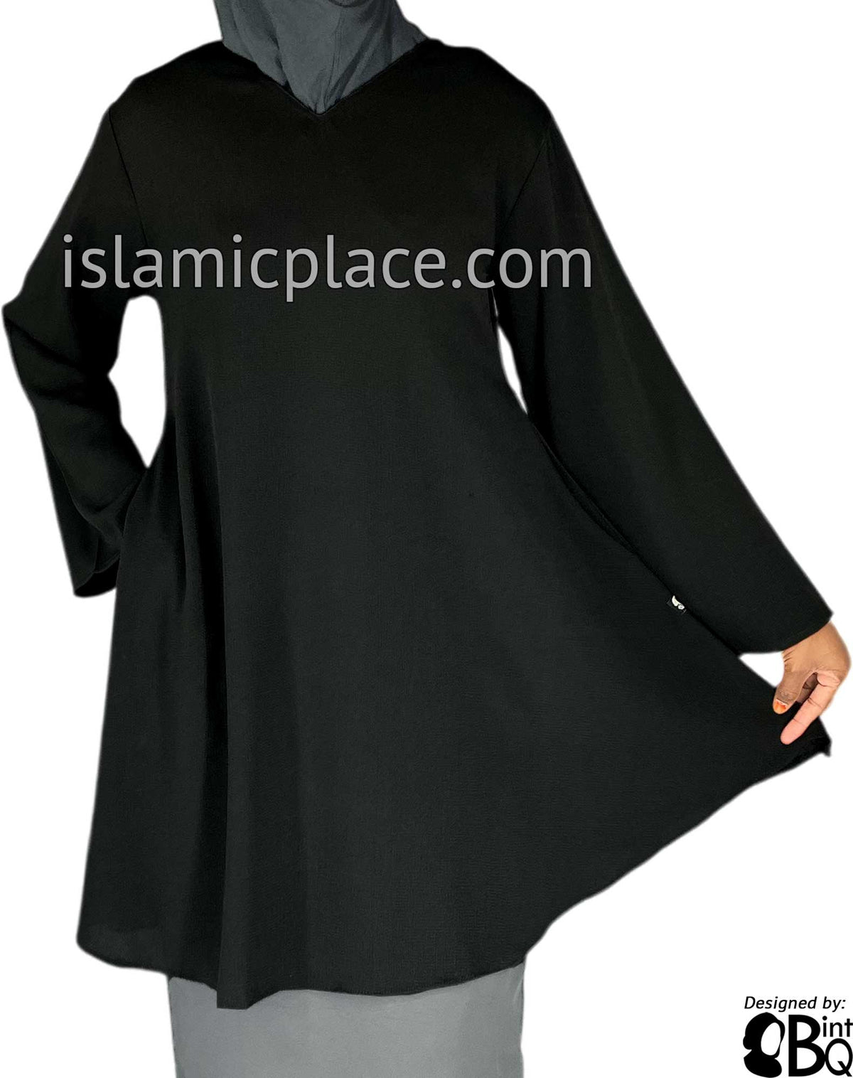 Black - Shireen Style Kameez Tunic Top by BintQ - BQ51