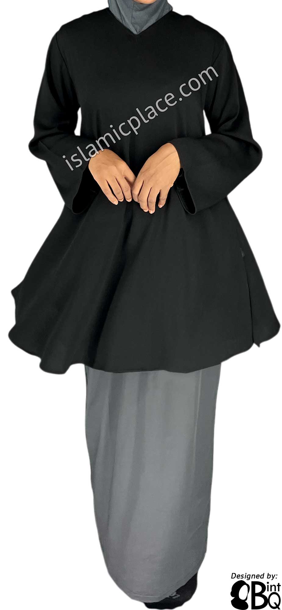 Black - Shireen Style Kameez Tunic Top by BintQ - BQ51