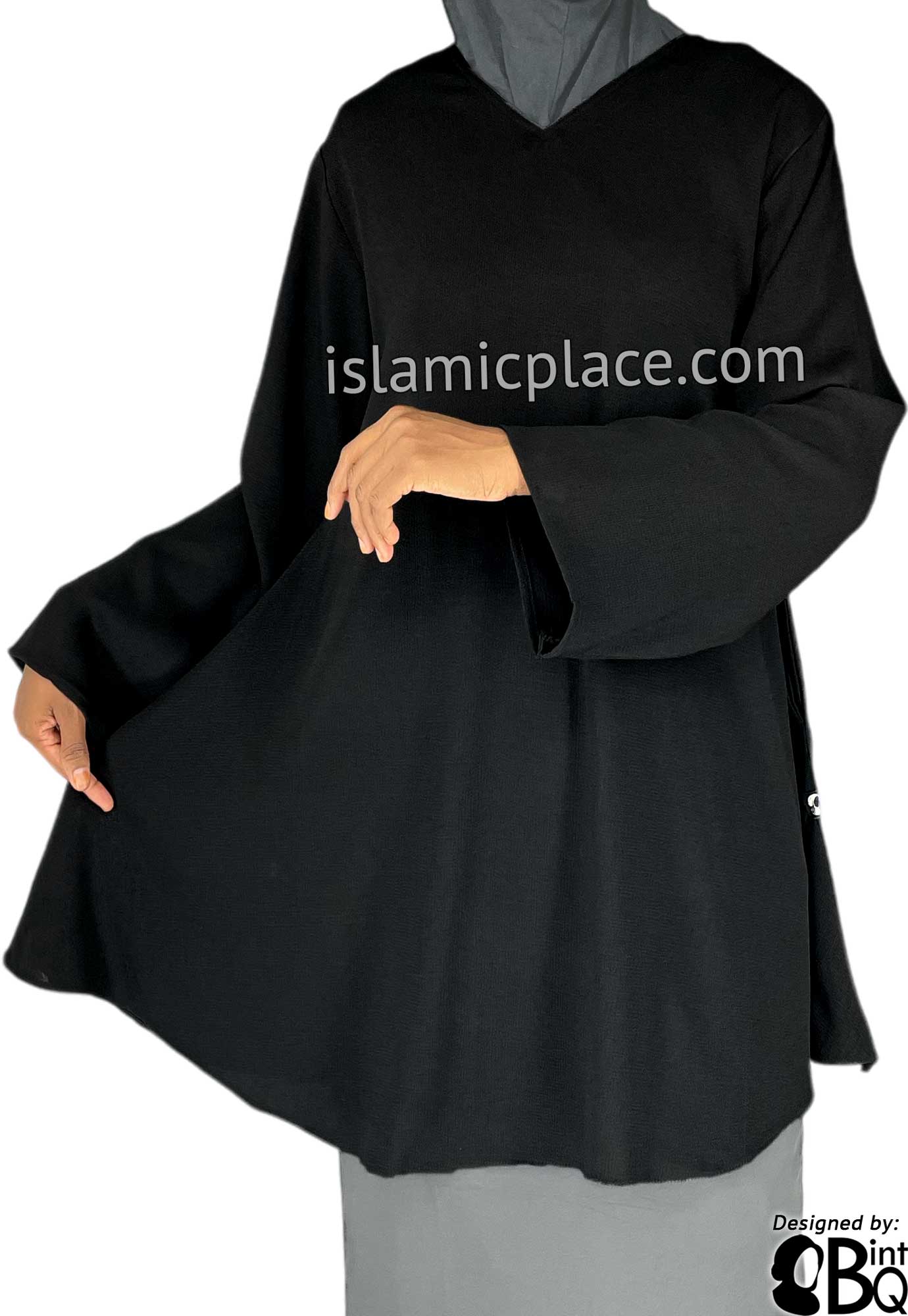 Black - Shireen Style Kameez Tunic Top by BintQ - BQ51