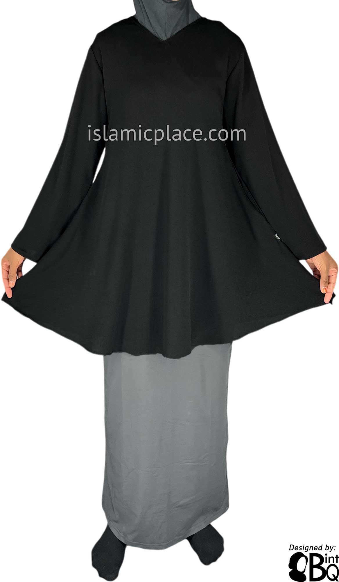 Black - Shireen Style Kameez Tunic Top by BintQ - BQ51