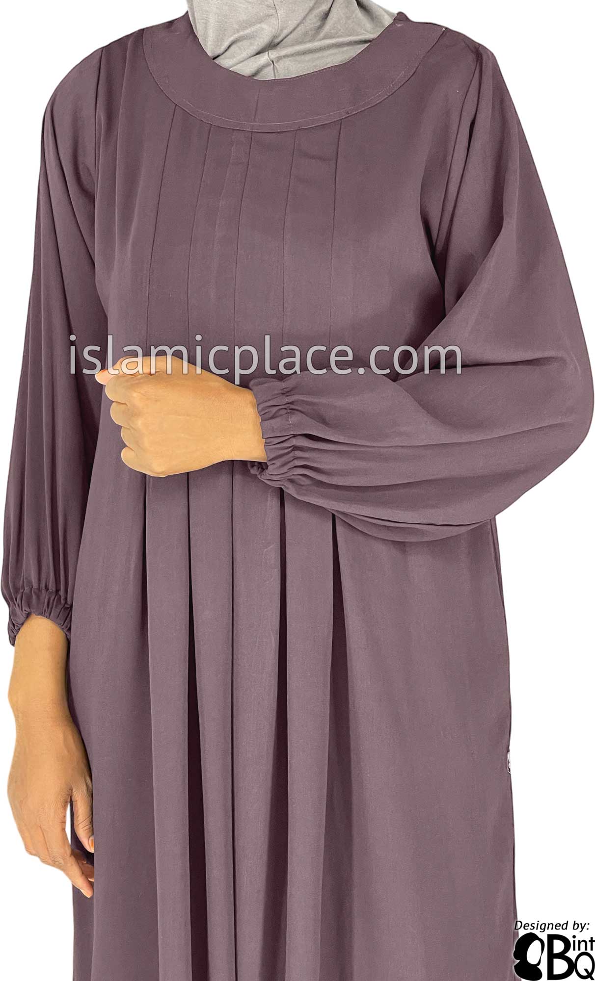 Light Plum - Sumera Chic Girl's Abaya with Baby Doll Inspired Pleats by BintQ - BQ275