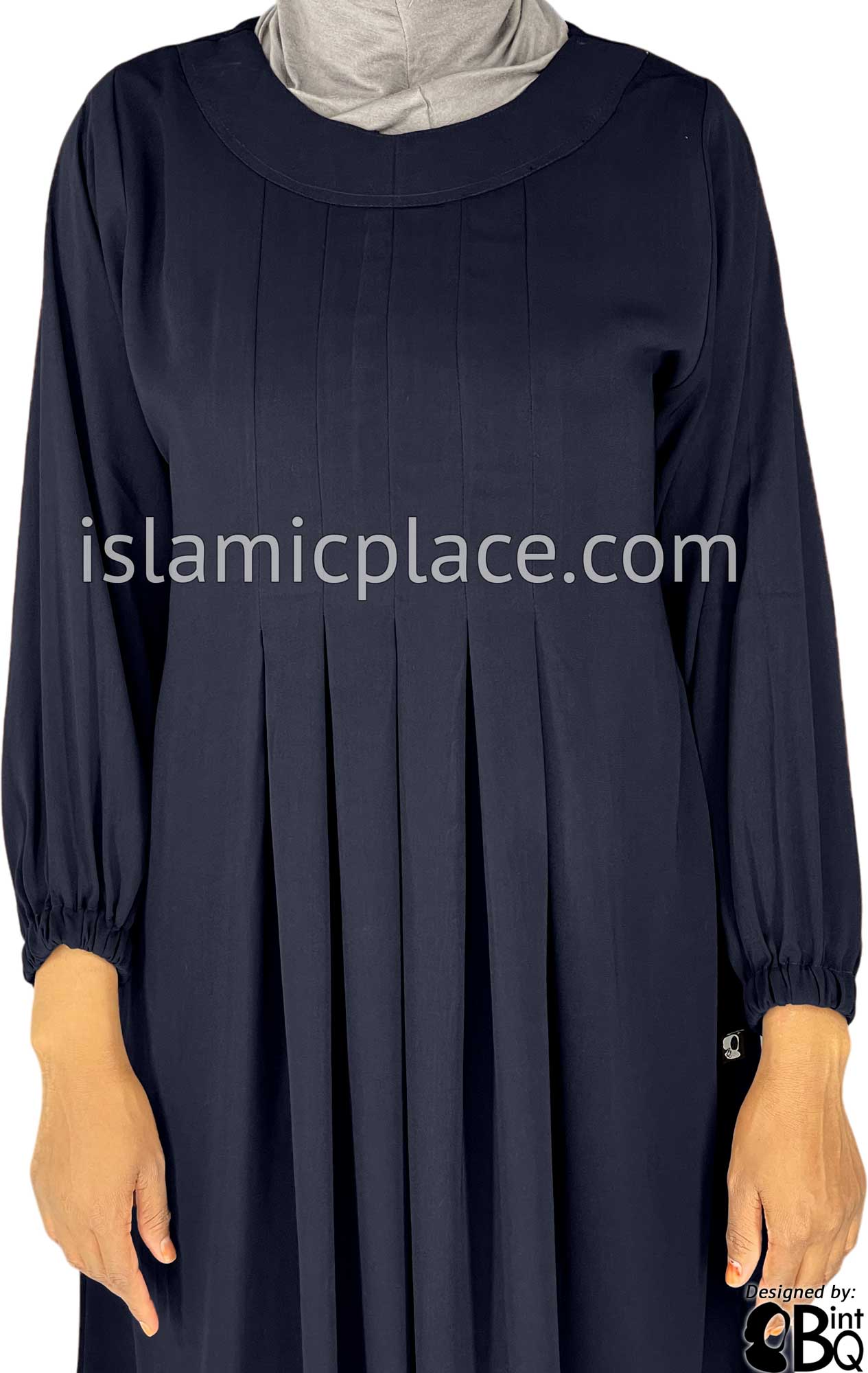 Navy Blue - Sumera Chic Girl's Abaya with Baby Doll Inspired Pleats by BintQ - BQ275