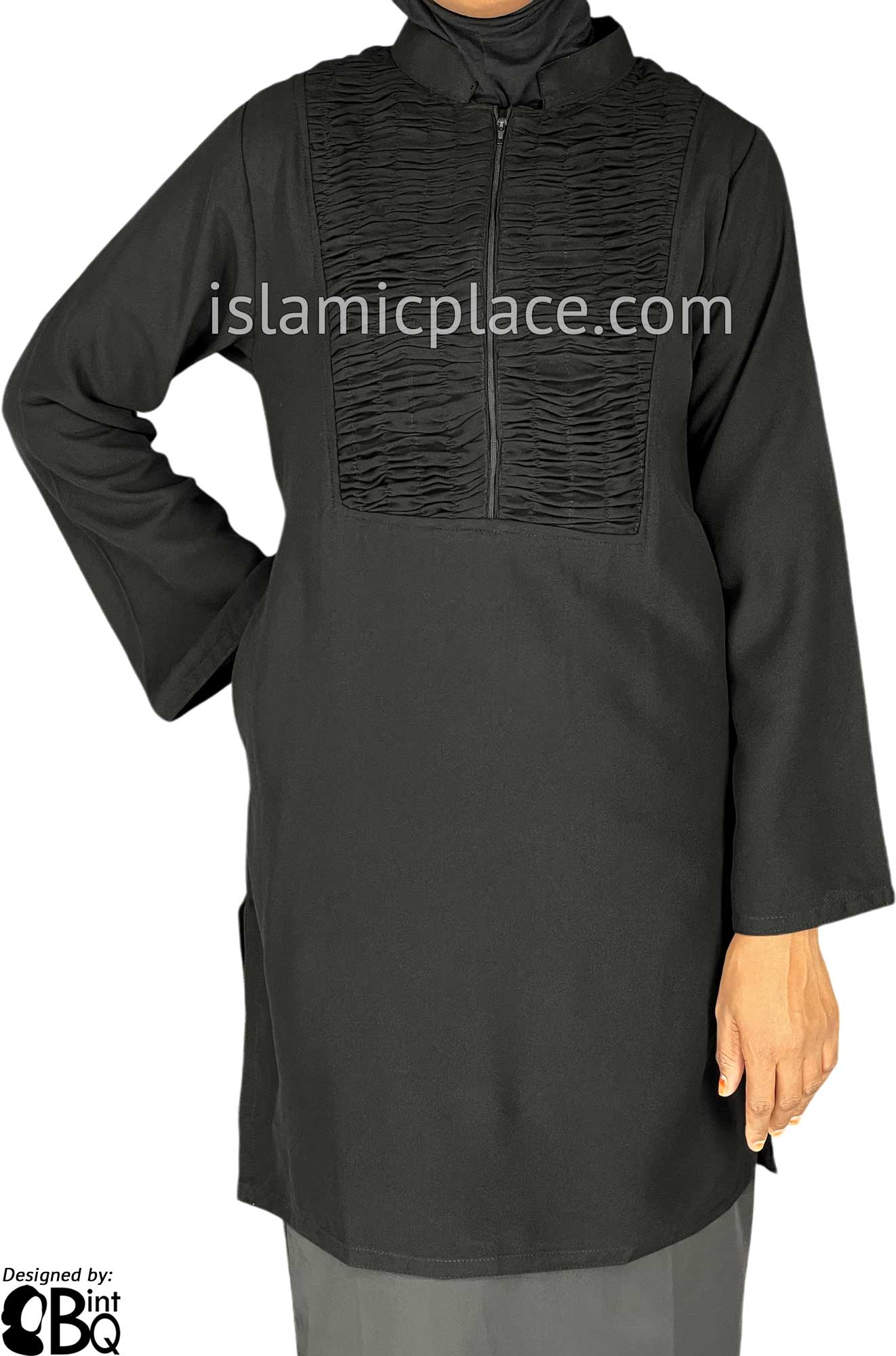 Black - Shazia Style Kameez Tunic Top by BintQ - BQ142