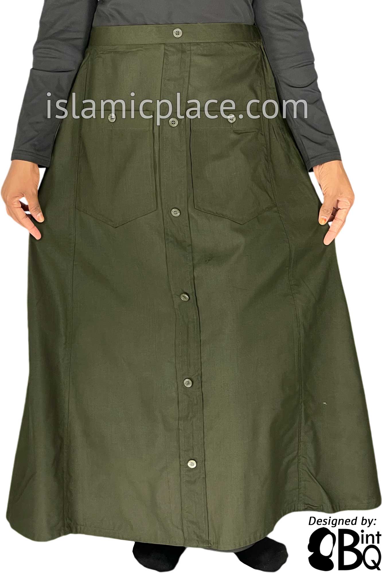 Olive Green - Meher Style Desinger Skirt by BintQ - BQ209