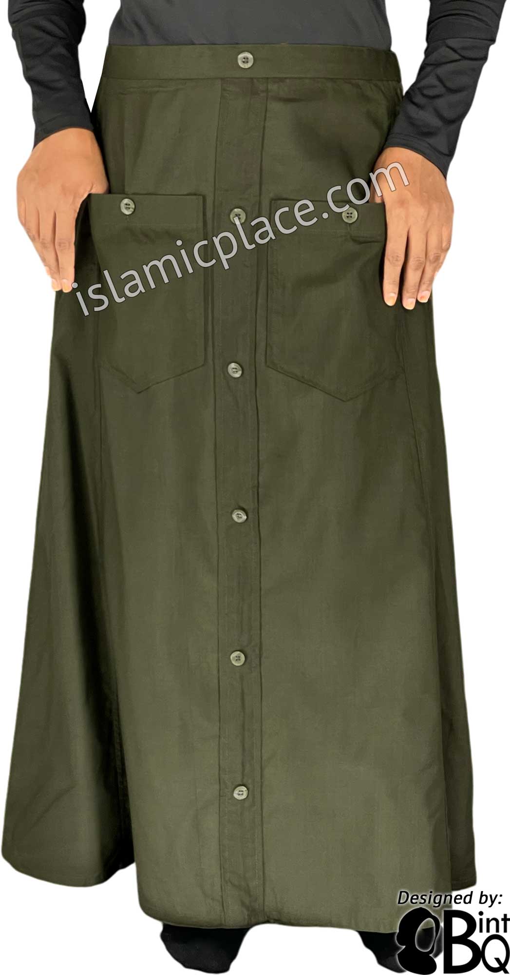 Olive Green - Meher Style Desinger Skirt by BintQ - BQ209