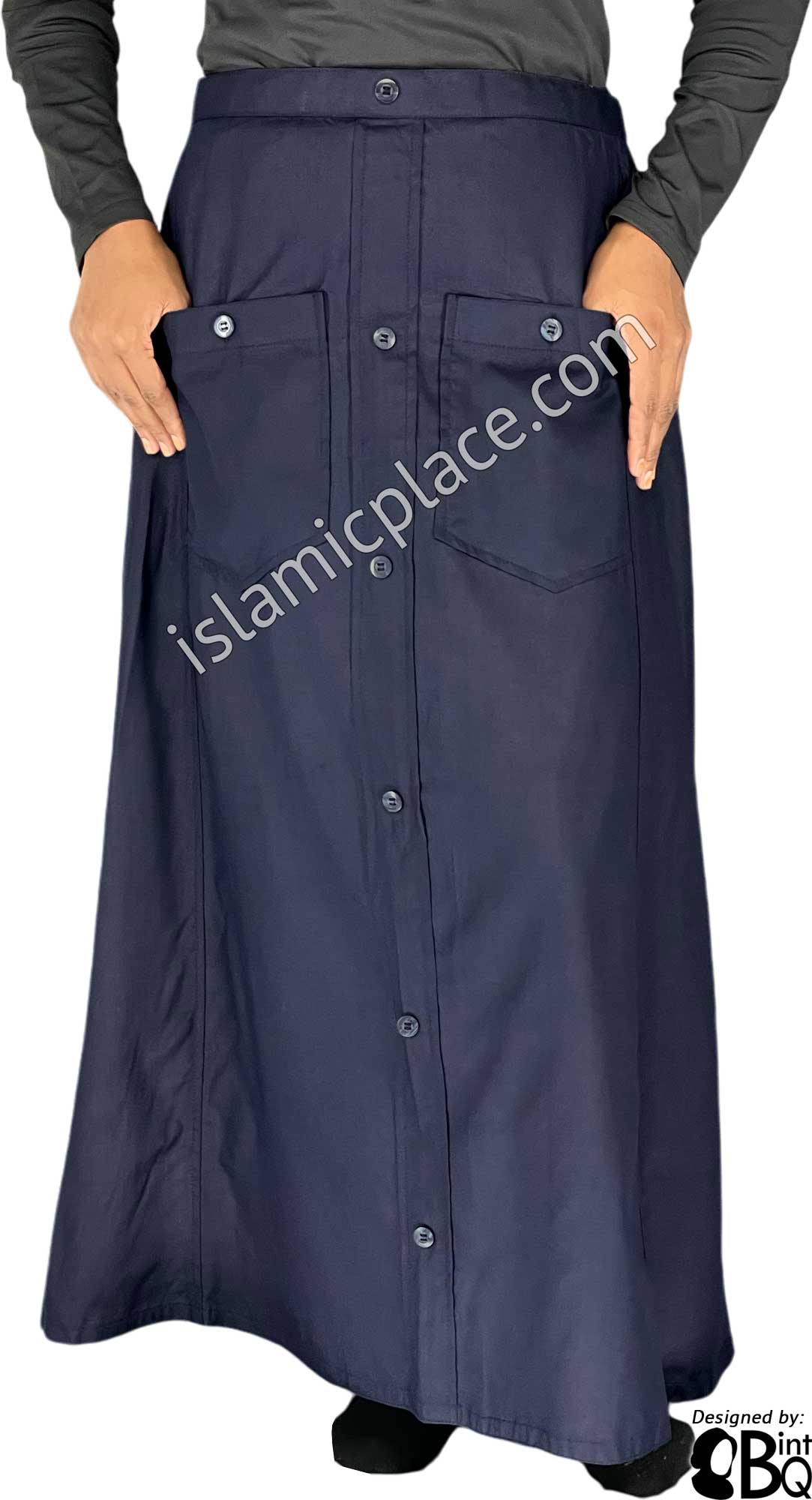 Navy Blue - Meher Style Desinger Skirt by BintQ - BQ209