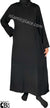 Black - Simply Elegant Abaya in Jacquard Waves Pattern Fabric