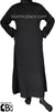 Black - Simply Elegant Abaya in Jacquard Waves Pattern Fabric