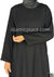 Black - Simply Elegant Abaya in Jacquard Waves Pattern Fabric