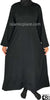 Black - Simply Elegant Abaya with Silver Pinstripe Fabric