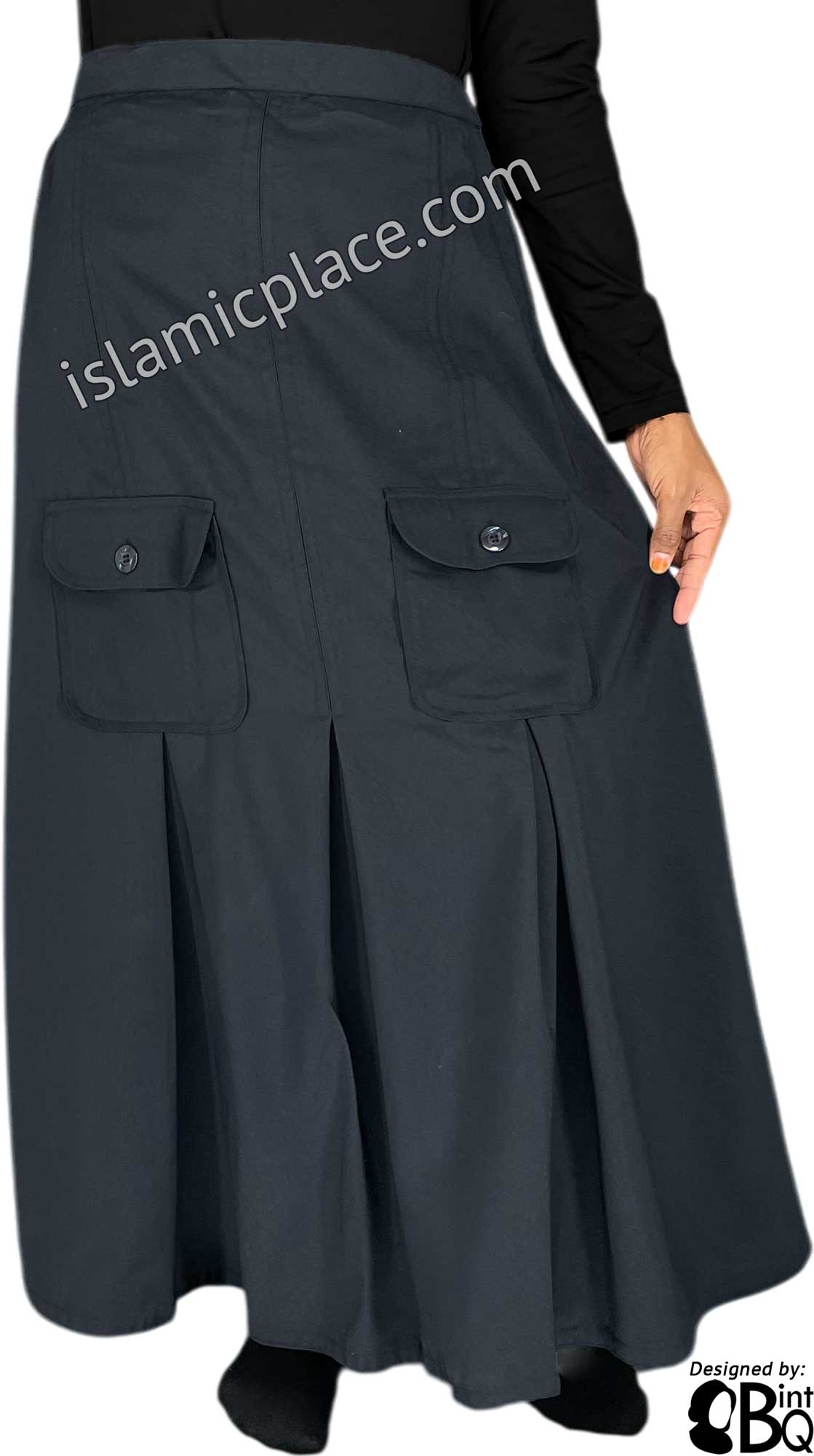 Midnight Navy Blue - Hana Style Desinger Skirt by BintQ - BQ245