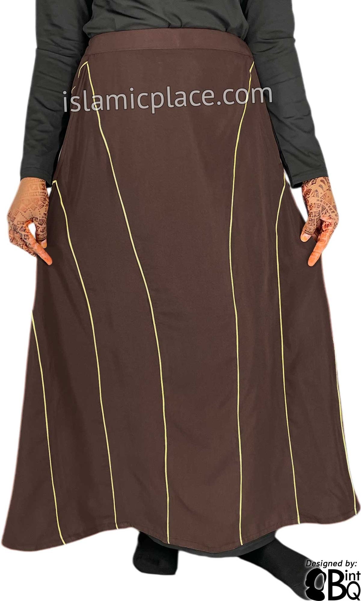 Brown - Qudsiyah Style Desinger Skirt by BintQ - BQ278