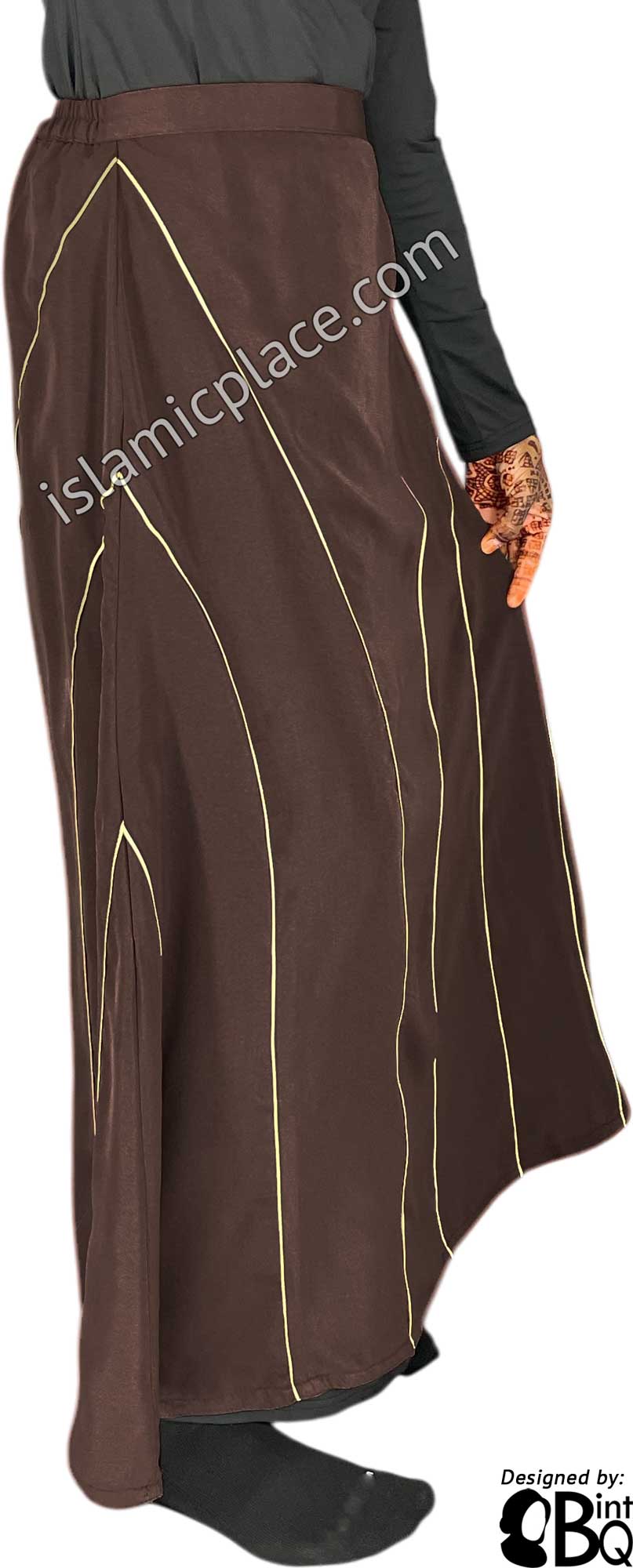 Brown - Qudsiyah Style Desinger Skirt by BintQ - BQ278