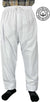 White - Plain Men Pants in Comfy Cotton Like Texture