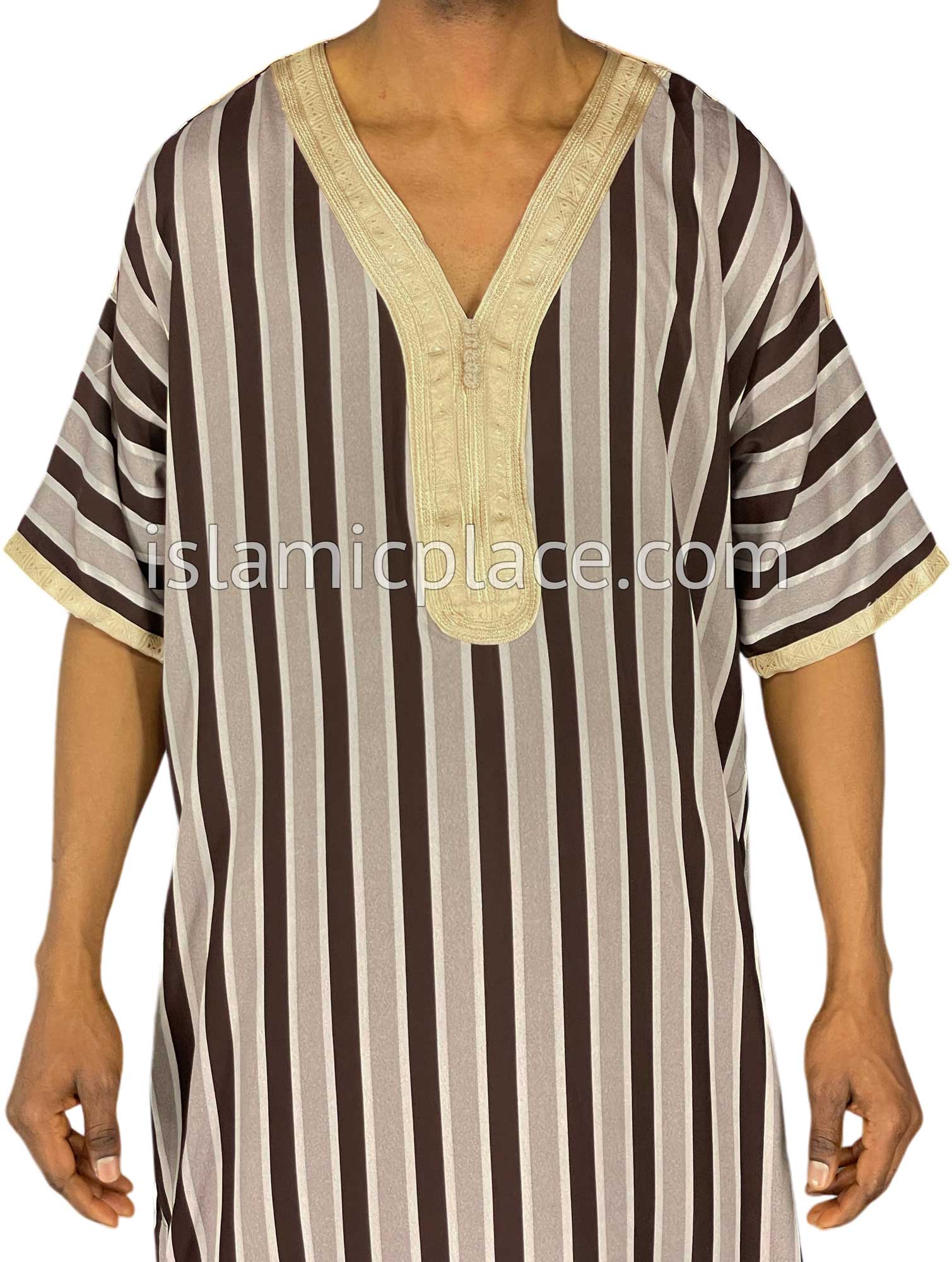 Brown - Faruq Style Short Sleeve Thob