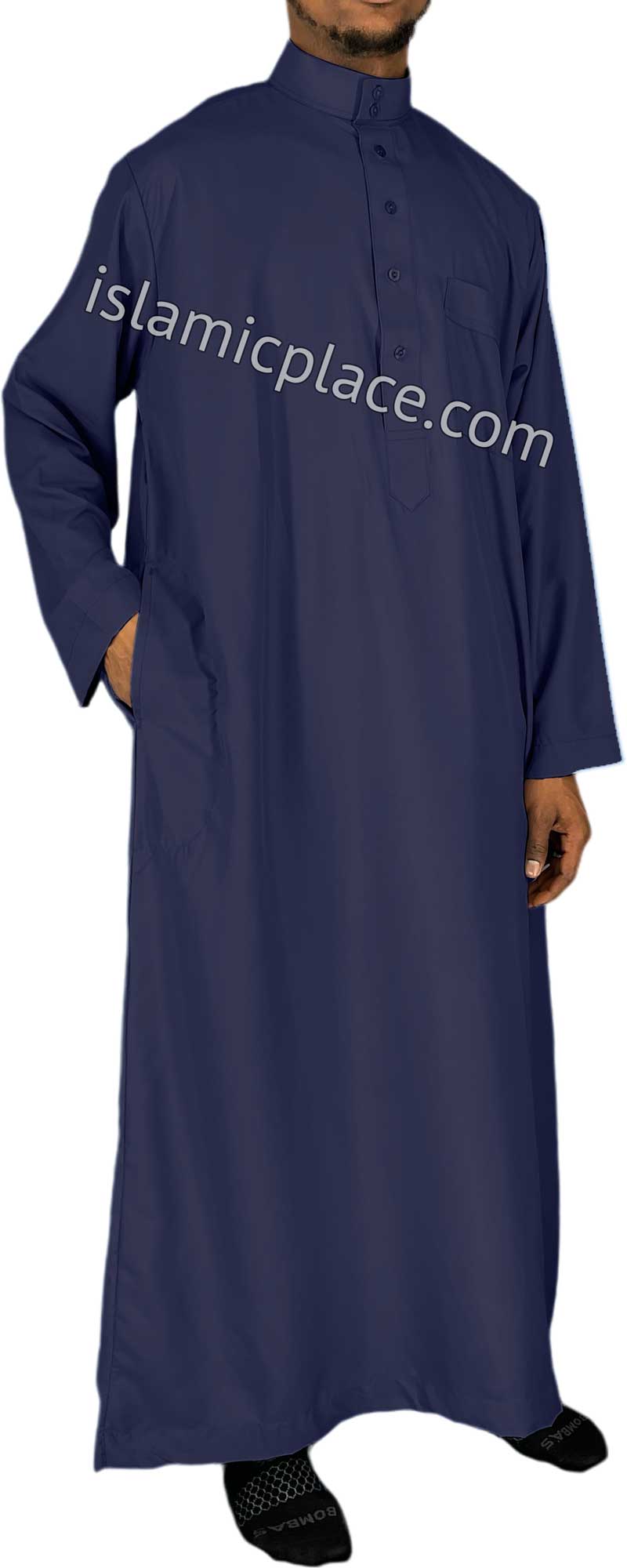 Navy Blue - Saudi Daffah Style Men Thob