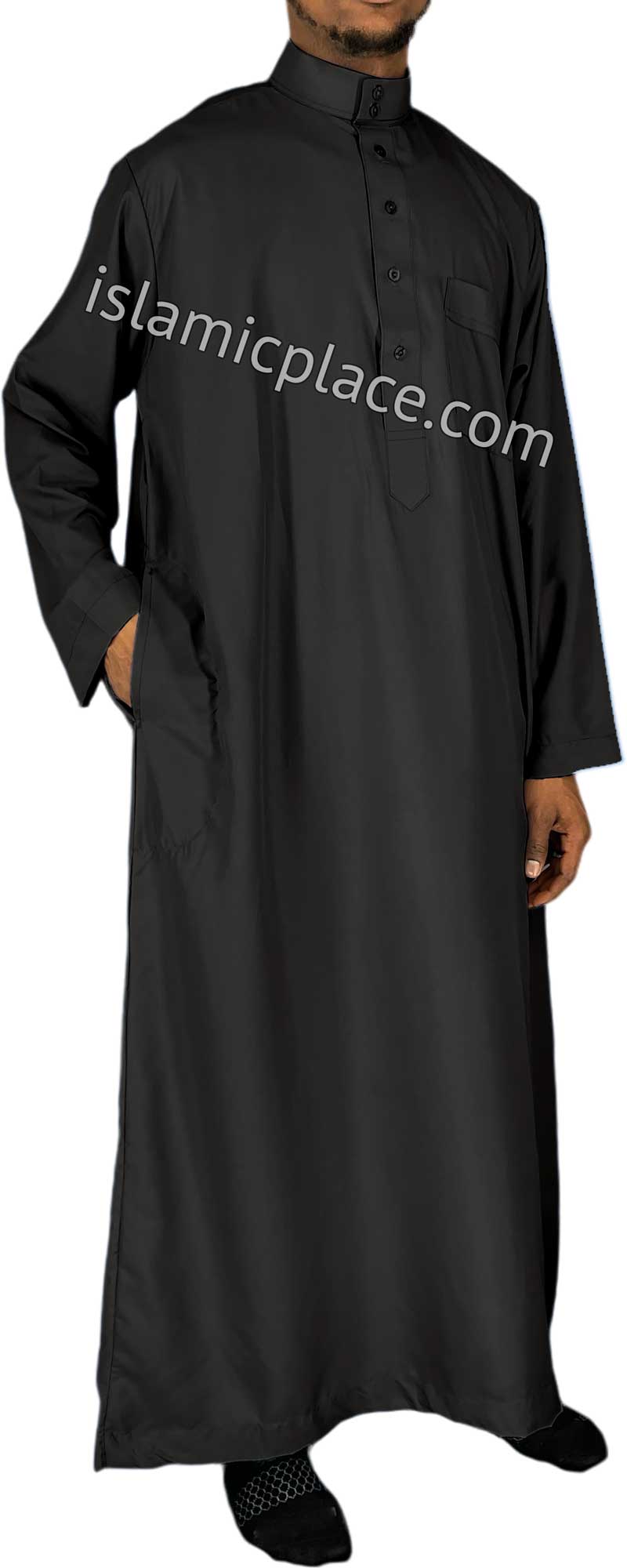 Black - Saudi Daffah Style Men Thob