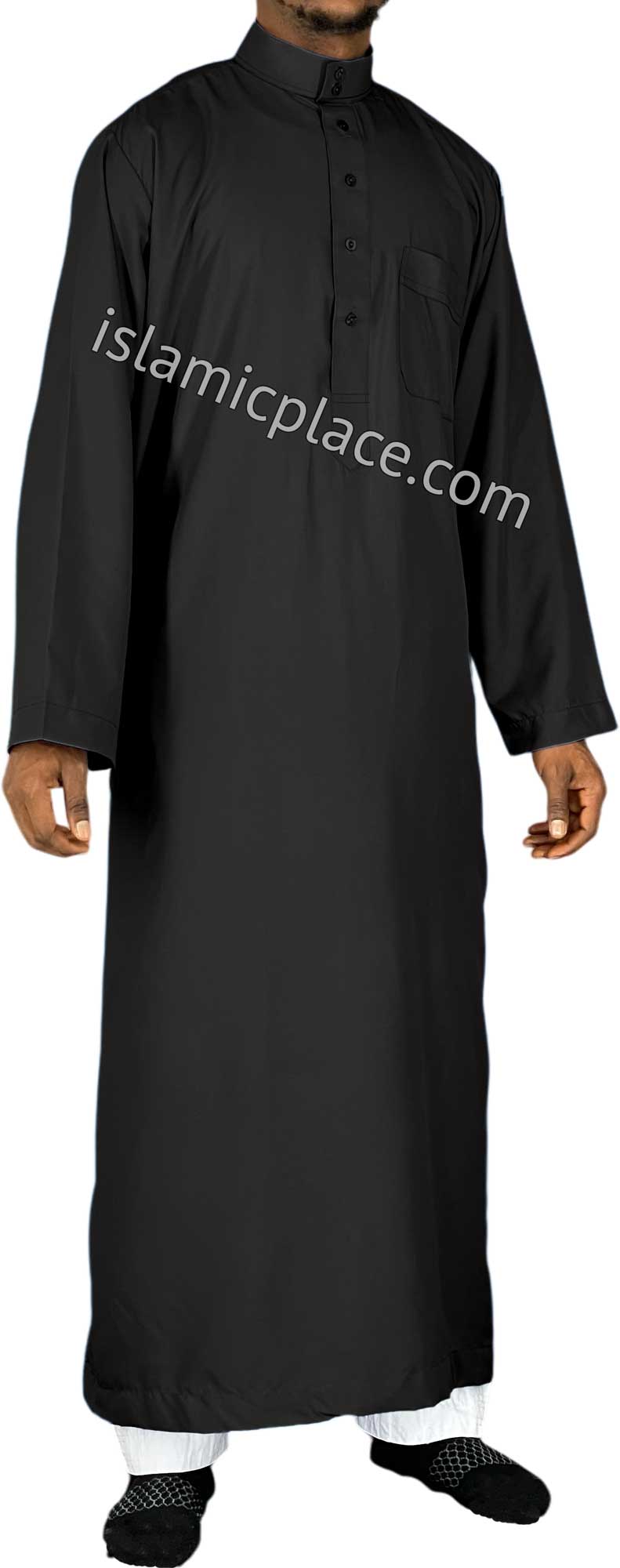 Black - Saudi Daffah Style Men Thob