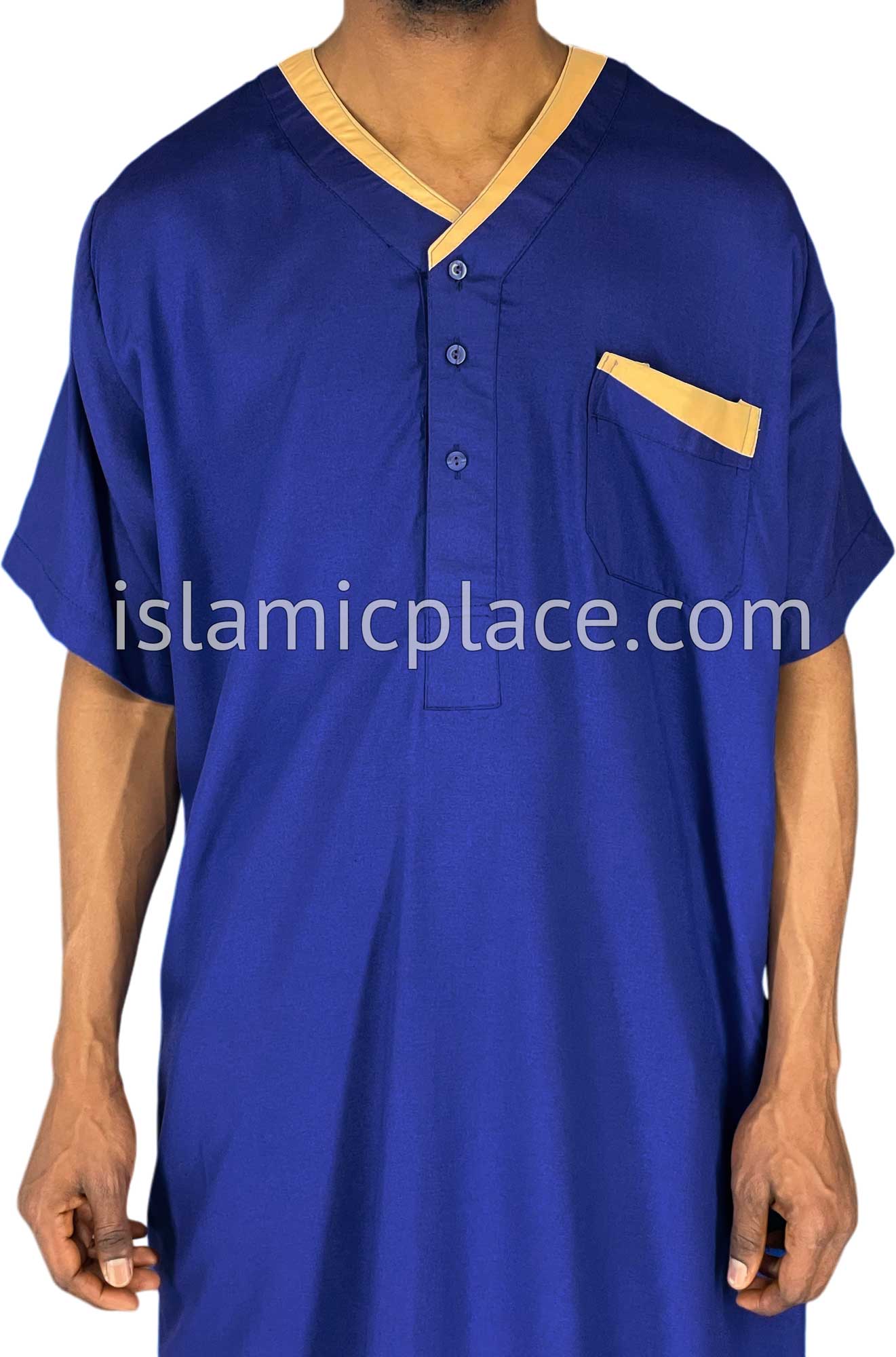 Royal Blue - Jabir Style Short Sleeve Thob