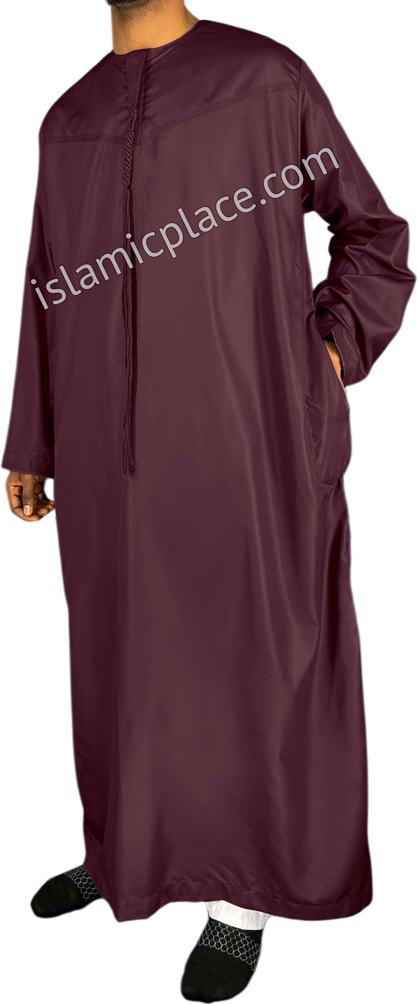 Burgundy - Abbas Style Omani Thob