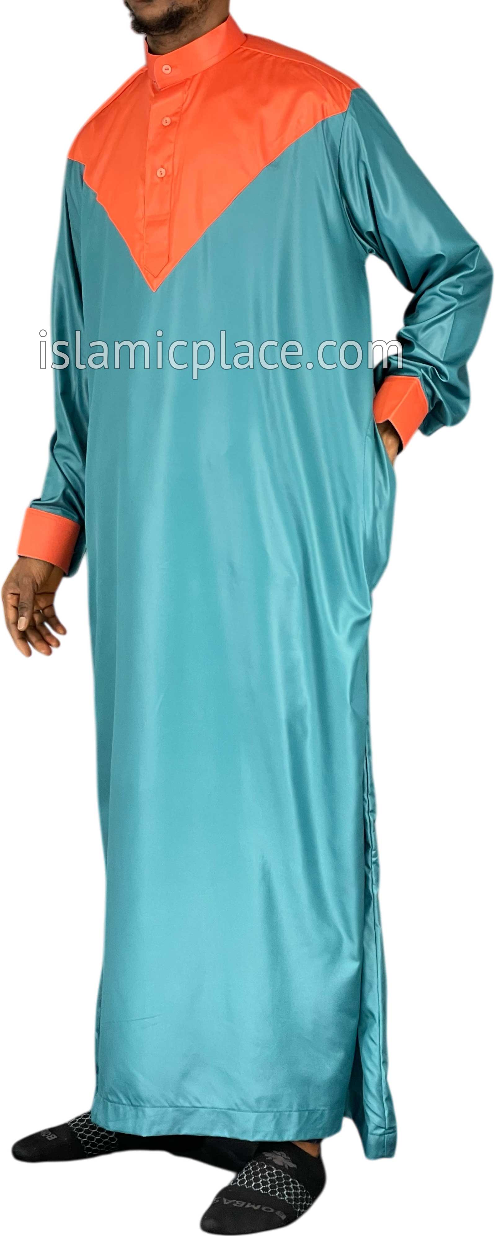 Teal Green with Rust - Luqman Style Thob