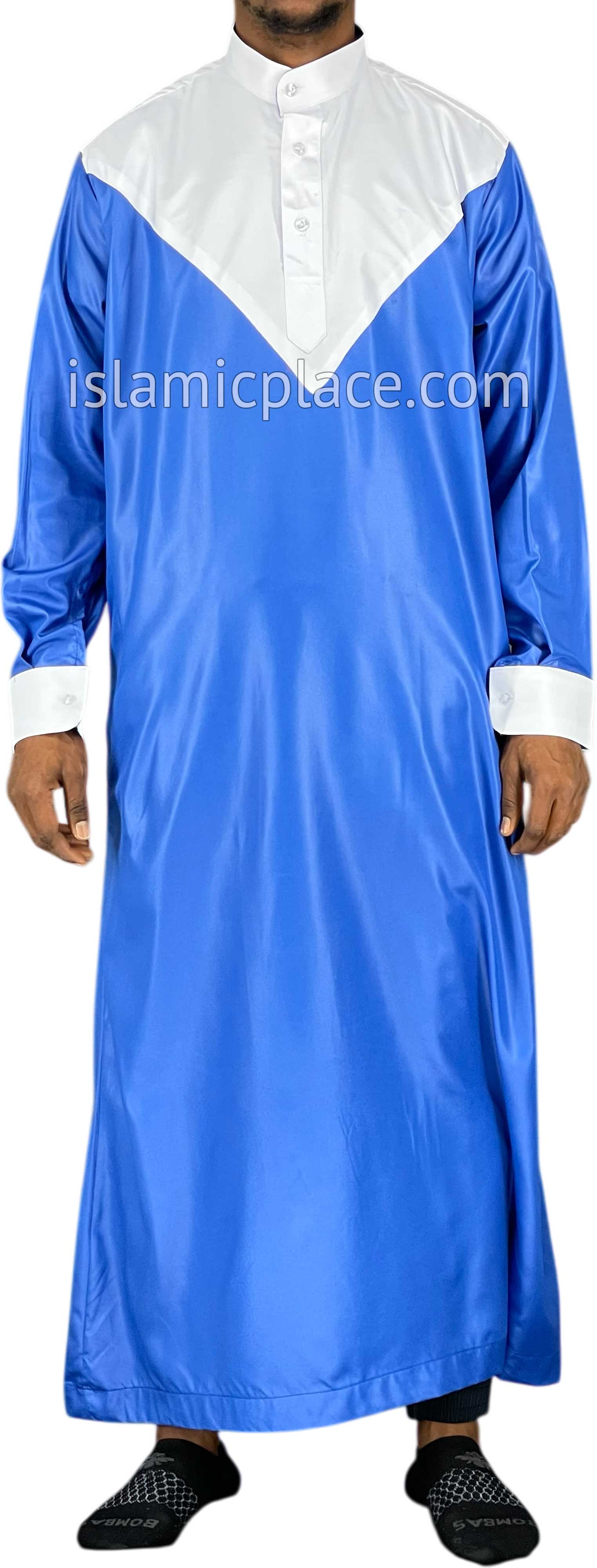 Cobalt Blue with White - Luqman Style Thob