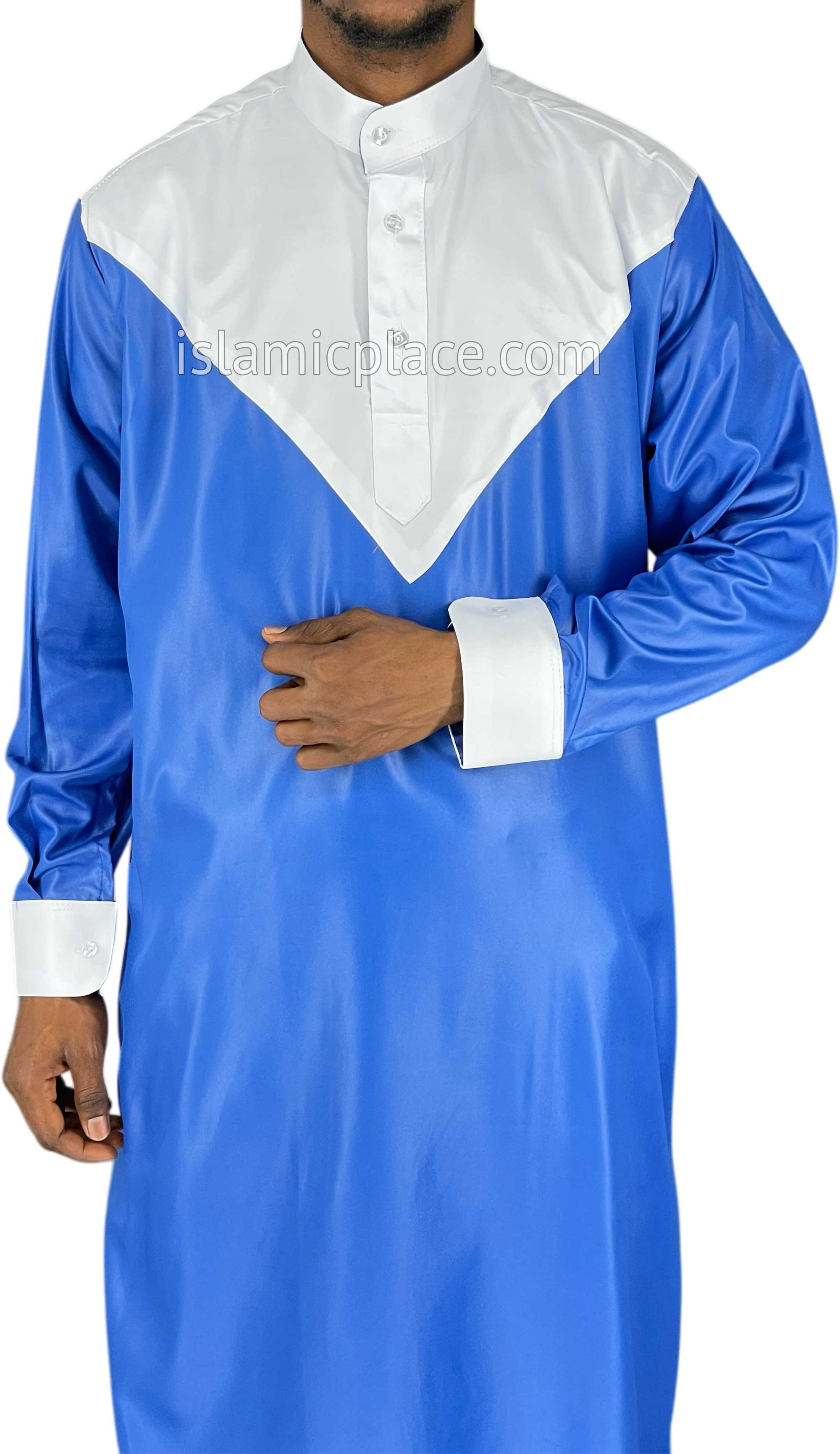 Cobalt Blue with White - Luqman Style Thob