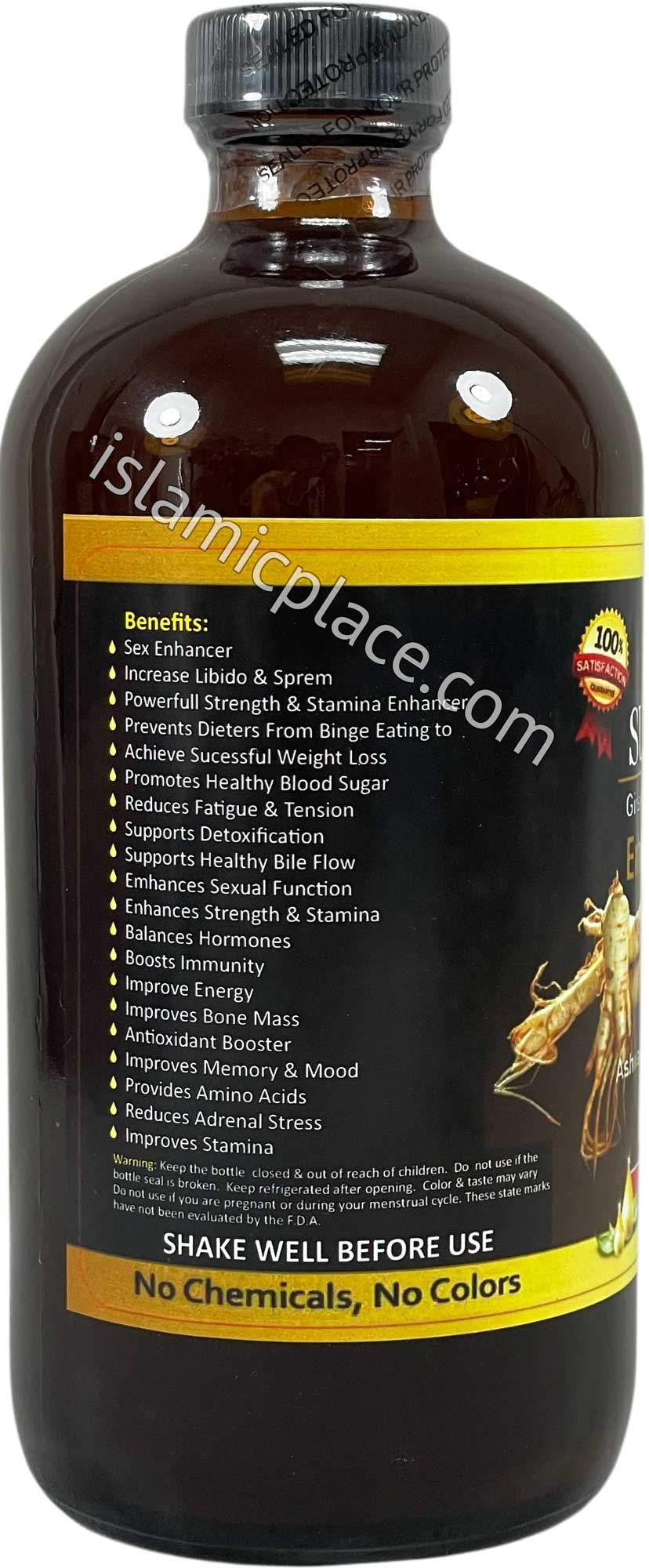 Super Red Ginseng Roots & Ginkgo Biloba Enhancement Booster with Suma Roots, Ashwagandha & Damiana Extract 16 oz