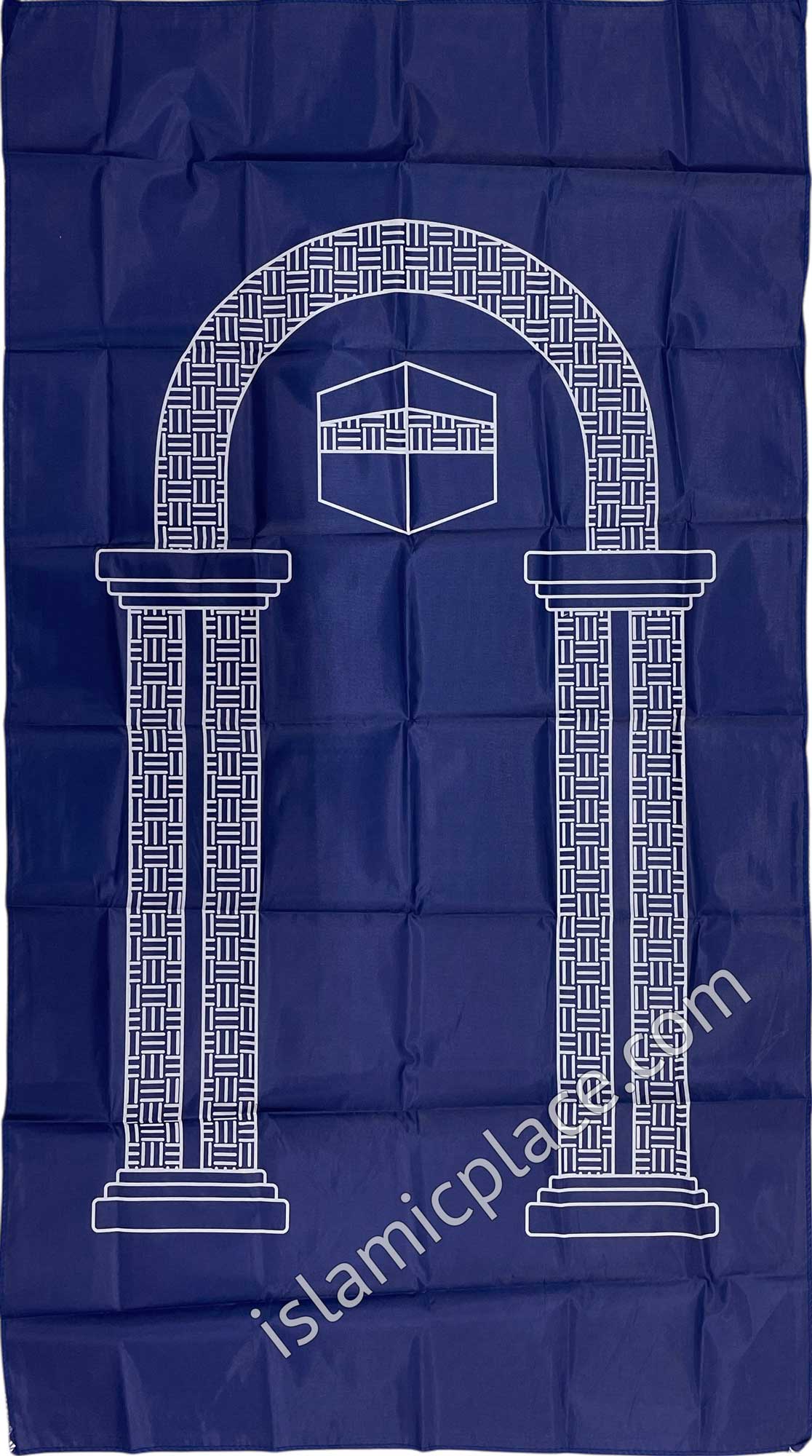 Blue - Simple Adult Prayer Rug Printed Design (Pocket Size Foldable)