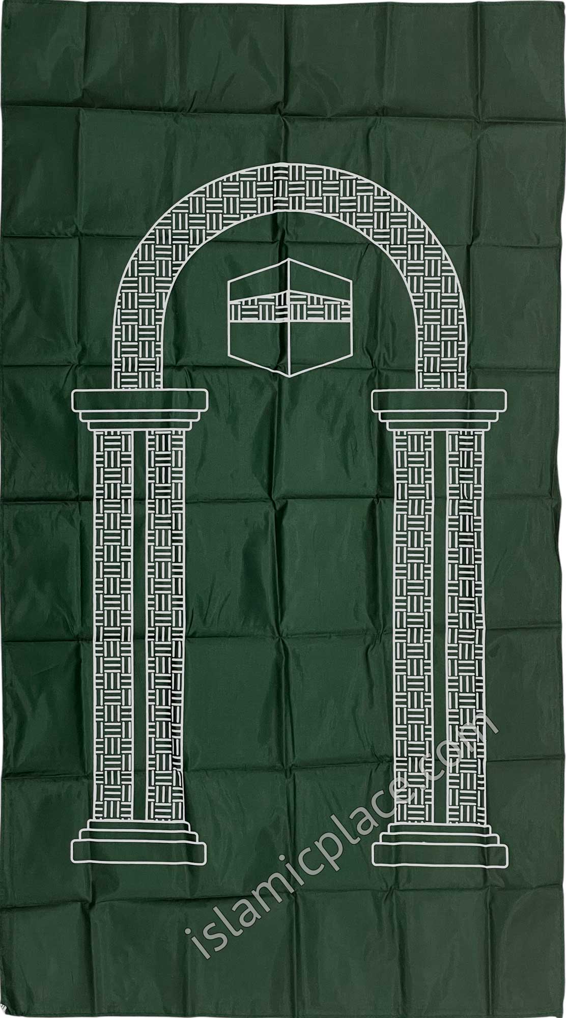 Dark Green - Simple Adult Prayer Rug Printed Design (Pocket Size Foldable)