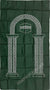 Dark Green - Simple Adult Prayer Rug Printed Design (Pocket Size Foldable)