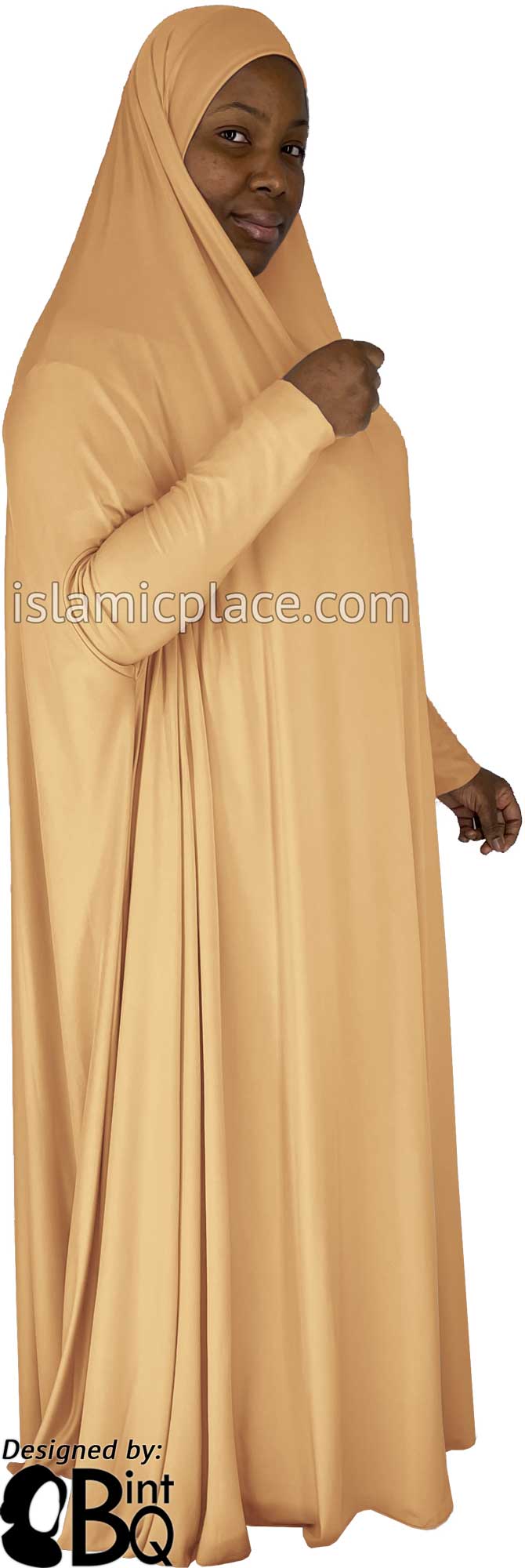 Oatmeal - Plain Overhead Abaya with Cuffs