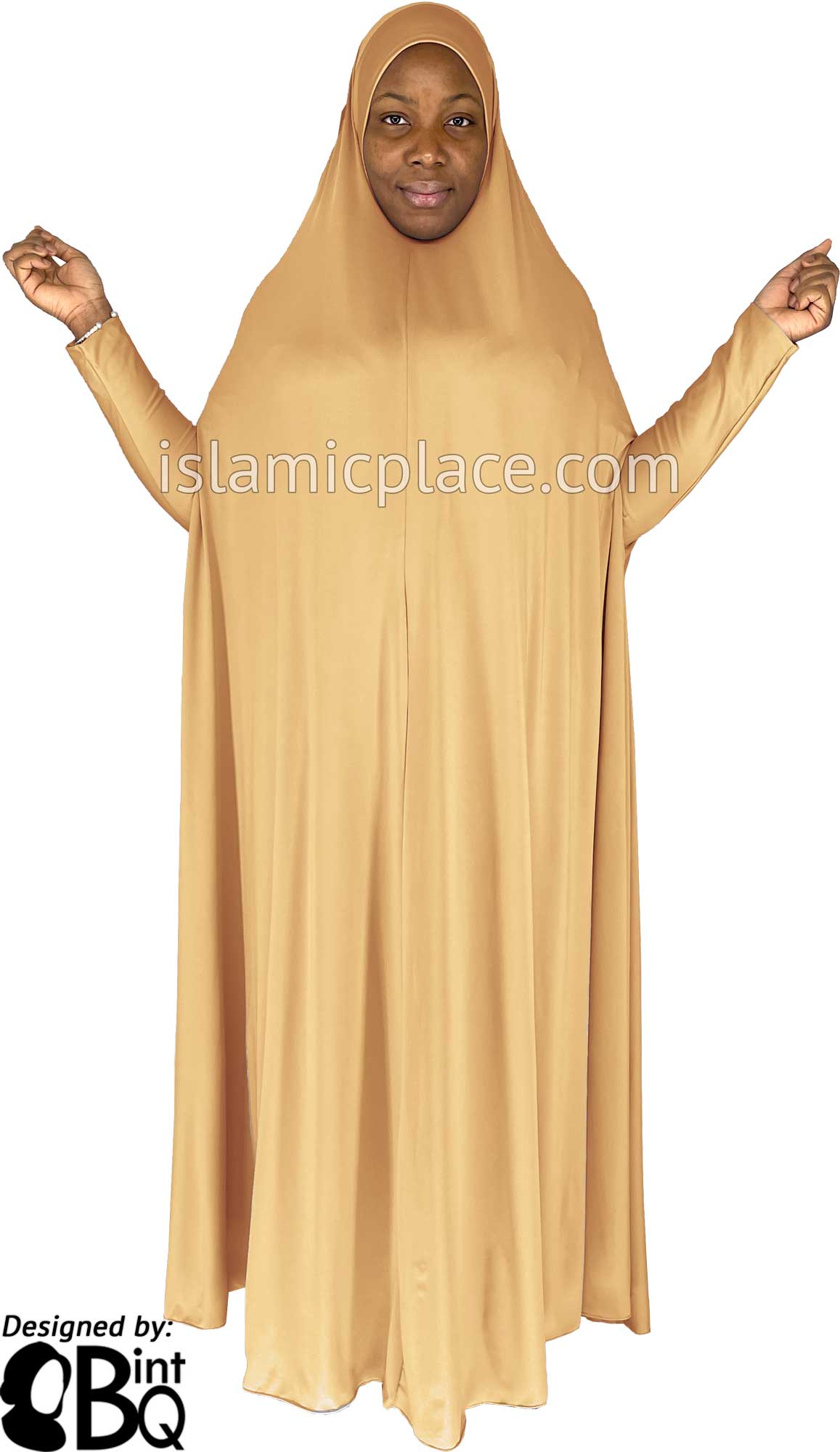 Oatmeal - Plain Overhead Abaya with Cuffs