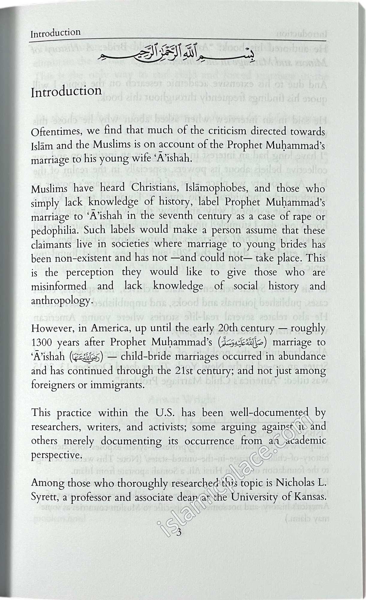 Historical Parallels: Prophet Muhammad's Marriage to 'A'ishah and Minor Marriages in the United States