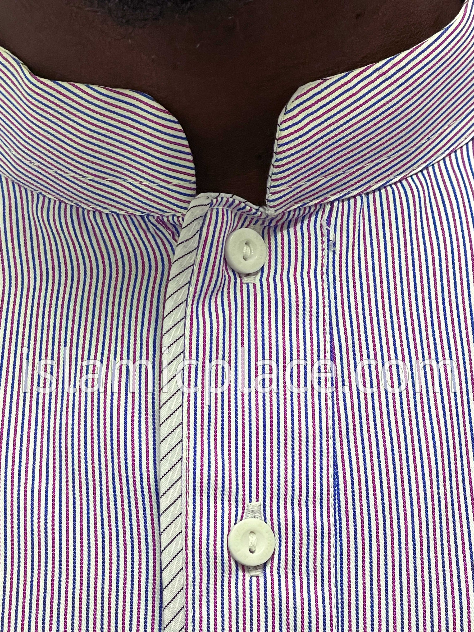 Red, White, Blue Pinstripe - Shahid Style Thob