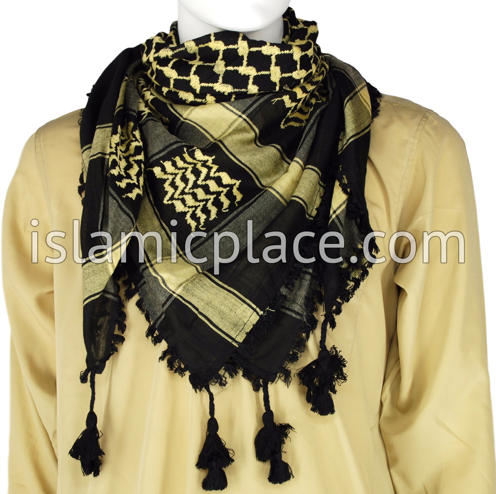 Black and Tan - Traditional Style Men Scarf Kifaya