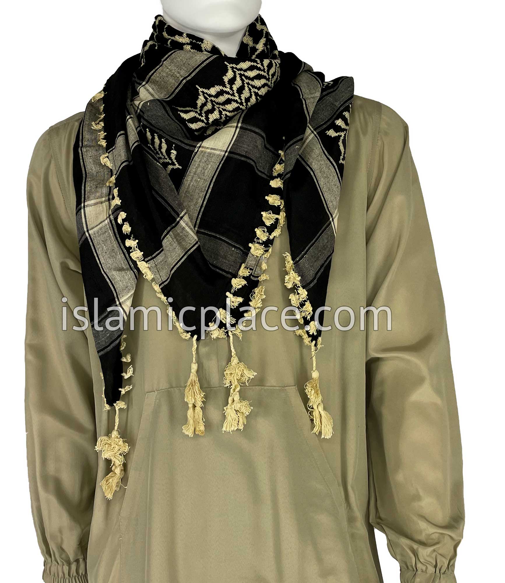 Black and Tan - Traditional Style Men Scarf Kifaya