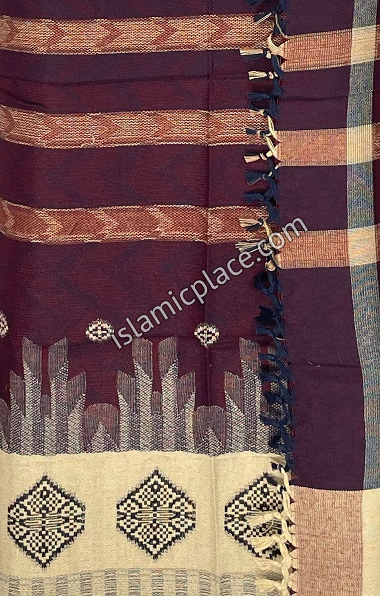 Khaki, Burgundy and Black - Akhtar Design Men Yemeni Lungi Izzar